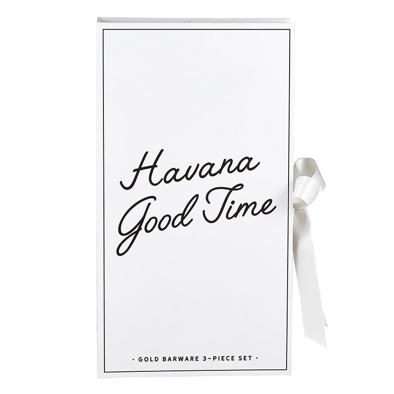 Havana Good Time! Gold Barware Gift Book Box Set