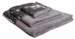 Glitz & Glam 3 Piece Decorative Towel Set - Grey