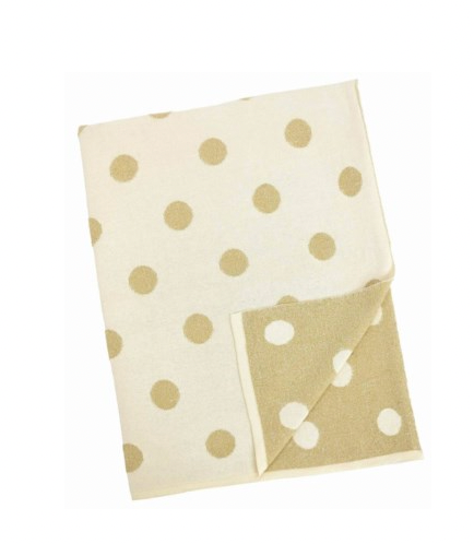 Gold & Cream Polkadot Glam Baby & Travel Blanket 30"x40"