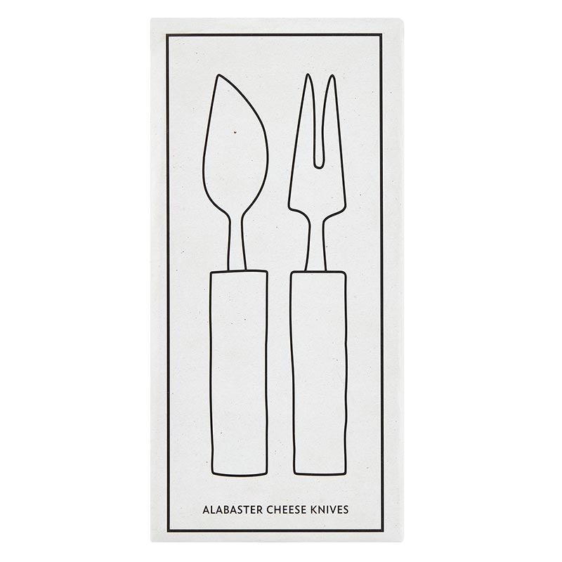 Alabaster Cheese Knives Box Gift Set