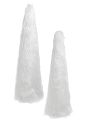 Faux Fur Cone Tree Large White 18"