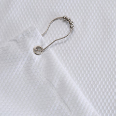 Delano White Microfiber Shower Curtain/Liner