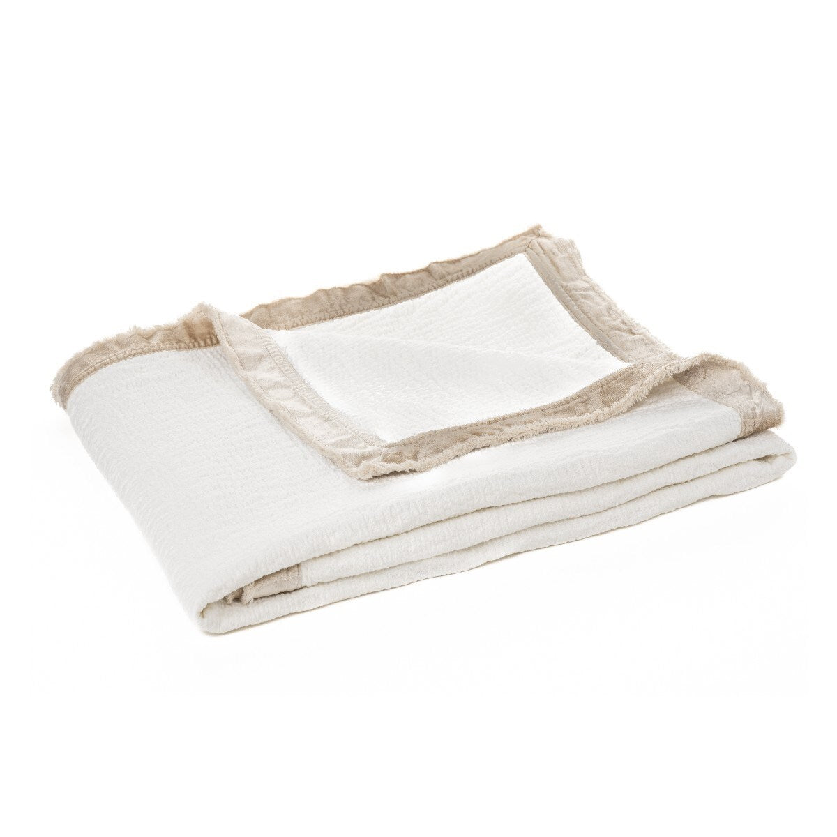 Enoki Cream 100% Cotton Throw Blanket 50"x60"