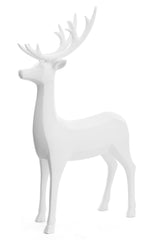 Glossy White Resin Deer Standing