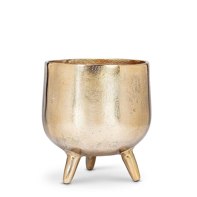 Tripod Ice Bucket/ Planter with Hammered Gold Finish