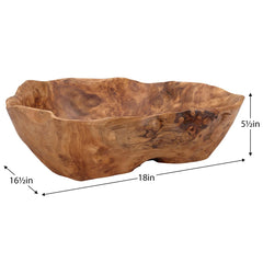Costa Carved Wood 18 x 16.5" Bowl