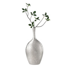 Lilo Dimpled Ceramic 12.25h" Vase - Silver