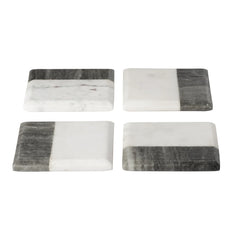 Two Tone Marble Square Coasters 4 Piece Set
