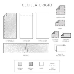 Cecilla Grigio Duvet Cover and Shams King Set