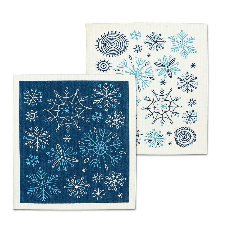 The Amazing Swedish Dishcloth Allover Snowflakes. Set of 2