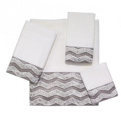 Chevron Decorative Face Cloth White