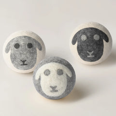 Modwool Felt Sheep Design 3" Diameter Dryer Balls Set of 3
