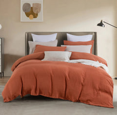 Studio Collection Crinkle Cotton Duvet Cover Set with Shams King