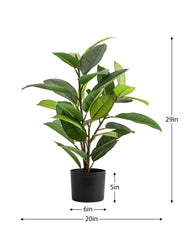 Rubber Tree Faux Potted Plant 29”