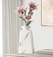 Aris Marble Ceramic Tapered Urn Vase