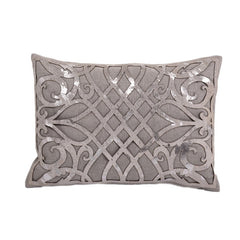 Merida 14"x20" Genuine Leather Cushion Silver