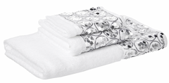 Glitz & Glam 3 Piece Decorative Towel Set - White