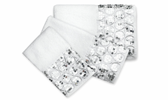 Glitz & Glam 3 Piece Decorative Towel Set - White