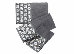 Glitz & Glam 3 Piece Decorative Towel Set - Grey