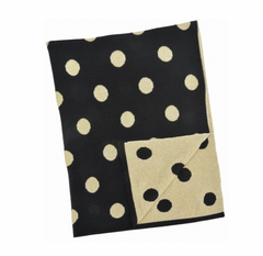 Black & Gold Polkadot Glam Baby & Travel Blanket 30"x40"