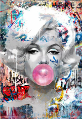 Marilyn Monroe Bubble Gum Graffiti Framed Print