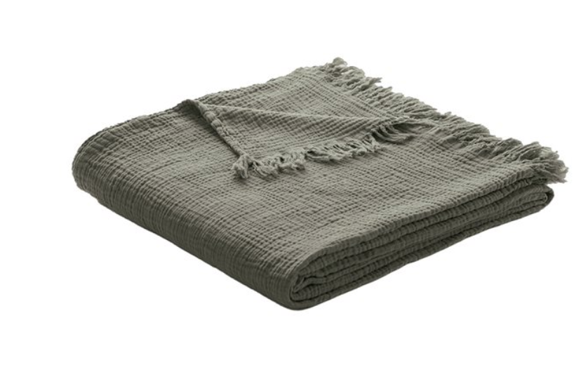 Muslin Olive Throw Blanket 60"x70"