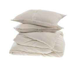 Lina Linen Duvet Cover Set with Shams Ivory