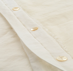 Lina Linen Duvet Cover Set with Shams Ivory