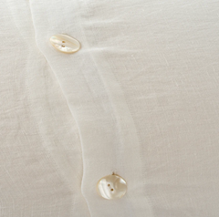 Lina Linen Duvet Cover Set with Shams Ivory