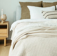 Lina Linen Duvet Cover Set with Shams Ivory