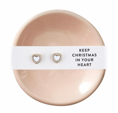 Trinket Tray Set with Earrings Keep Christmas in Your Heart