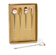Christmas Holiday Icon Cocktail Picks Set of 4