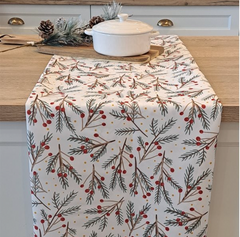 Red Berry Christmas Tablecloth 60"x 108"