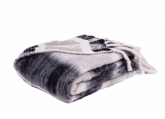Margot Mohair Cream and Black Throw