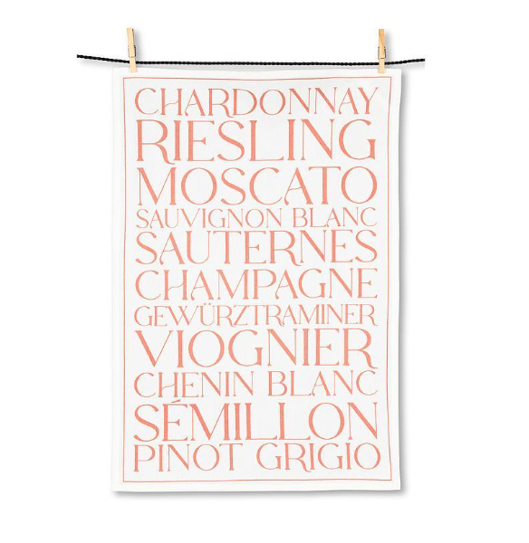 White Wines Tea Towel