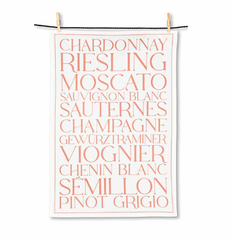 White Wines Tea Towel