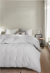 Organic Light Grey Cotton Duvet Cover Set