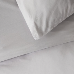 Organic Light Grey Cotton Duvet Cover Set