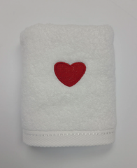Red Heart Embroidered Hand Towel