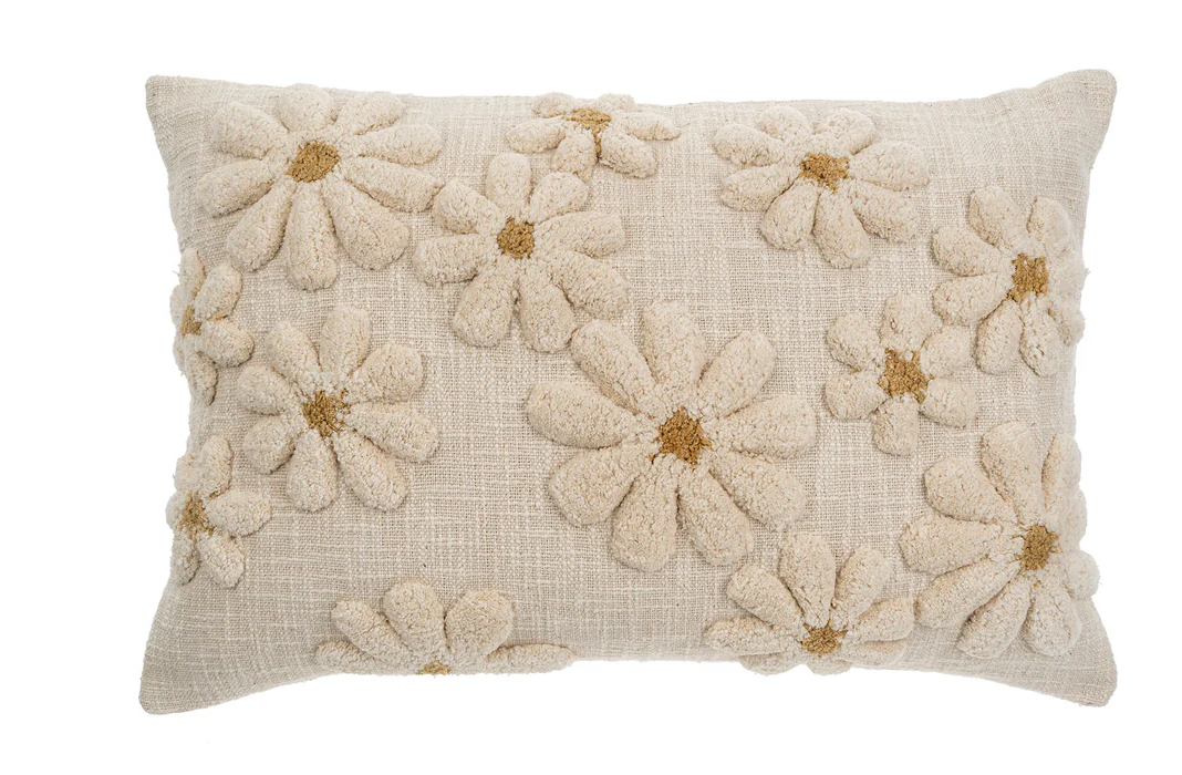 Tufted Daisy Cushion 16"x24"