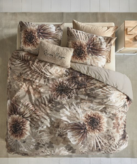 Protea Sand King Duvet Cover Set with Shams by Riviera Maison