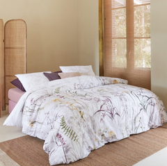 Foliole Queen Pink Floral Duvet Cover Set With Shams