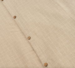 Linen Check King Duvet Cover Set With Shams Shade Natural