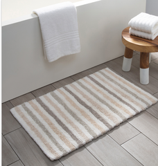 Field Stripe Bath Mat Reversible 100% Cotton 20"x30"