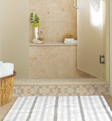 Field Stripe Bath Mat Reversible 100% Cotton 20"x30"