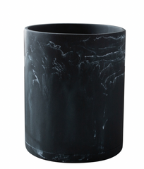 Michael Angelo Black & White Marble Resin Waste Basket