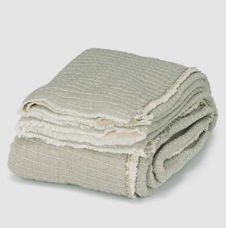 Kantha Overstitch Bed Cover Green 90"x90"