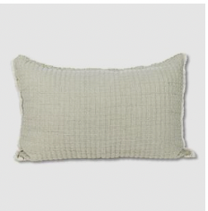 Kantha Overstitch Green Rectangle Pillow 16"x24"