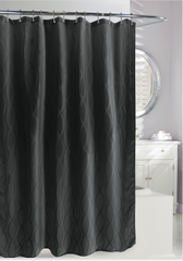 INFINITY SHOWER CURTAIN JACQUARD FABRIC STEEL 71"x71"