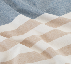 Stripe Shower Curtain Blue Natural Cotton